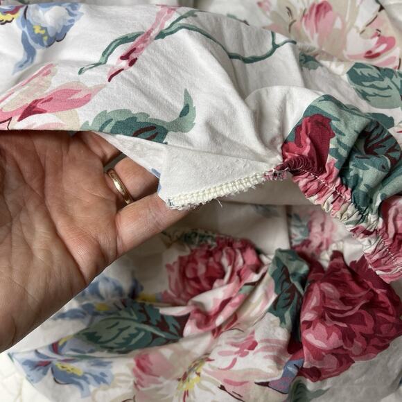 Vintage Ralph Lauren Lorraine Twin Size Fitted Sheet Cotton Pink Floral Romantic - Picture 5 of 6